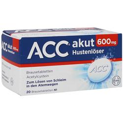 ACC Akut 600 mg Hustenlöser-Packung mit 20 Brausetabletten.