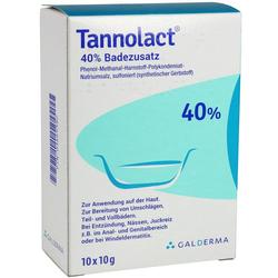 Eine Verpackung von Tannolact 40% Badezusatz von Galderma.