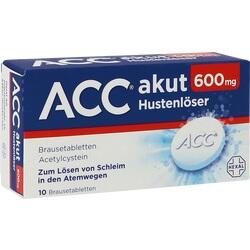 Eine Packung ACC akut 600 mg Hustenlöser Brausetabletten.